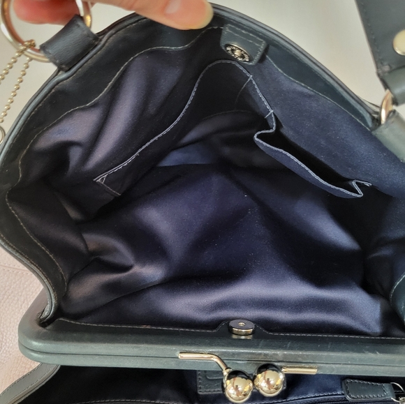 Coach Laura Spectator Violet/Navy/Plum Pebbled Leather purse - Picture 10 of 12